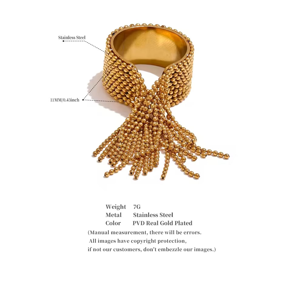 Beaded Fringe Statement Ring