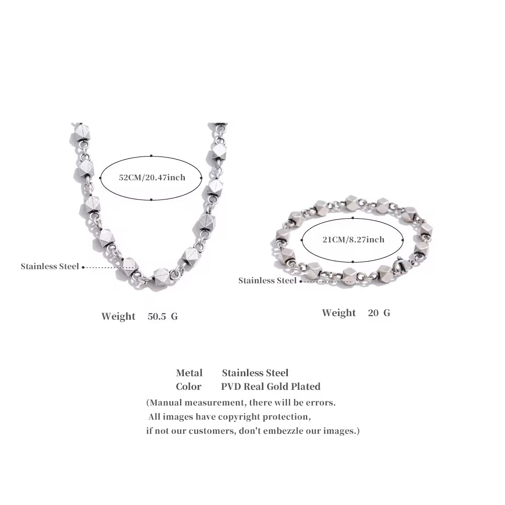 Iron-Forge Studded Link Chain Necklace