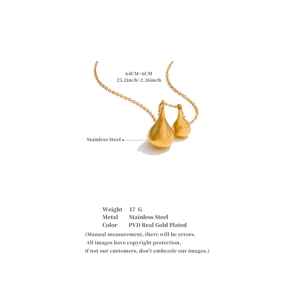 Liquid Teardrop Duo Necklace