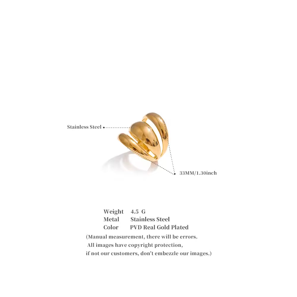 Triple-Tier Teardrop Statement Ring