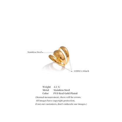 Triple-Tier Teardrop Statement Ring