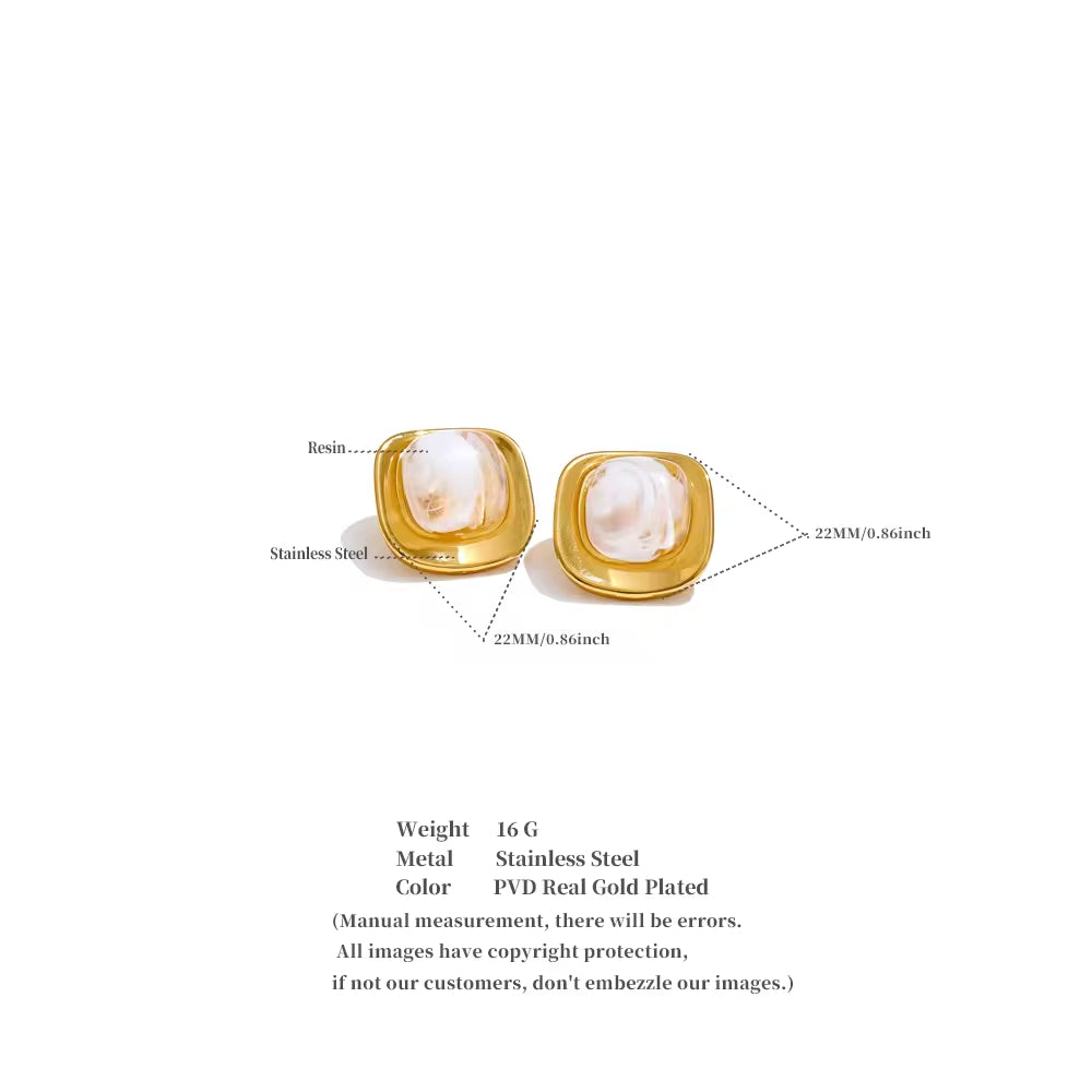 The Jade Empress Square Studs