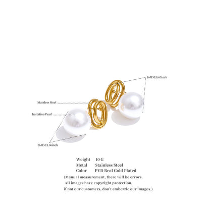 The Lyra Spiral Pearl Studs