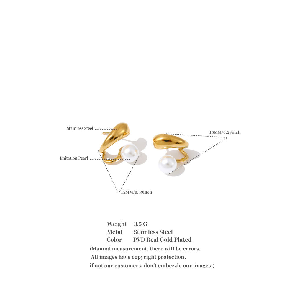 Aurelia Teardrop Pearl Wrap Studs