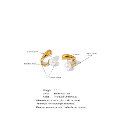 Aurelia Teardrop Pearl Wrap Studs