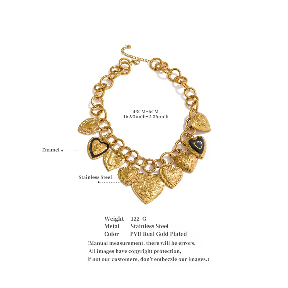 Sacred Heart Vintage-Inspired Charm Necklace