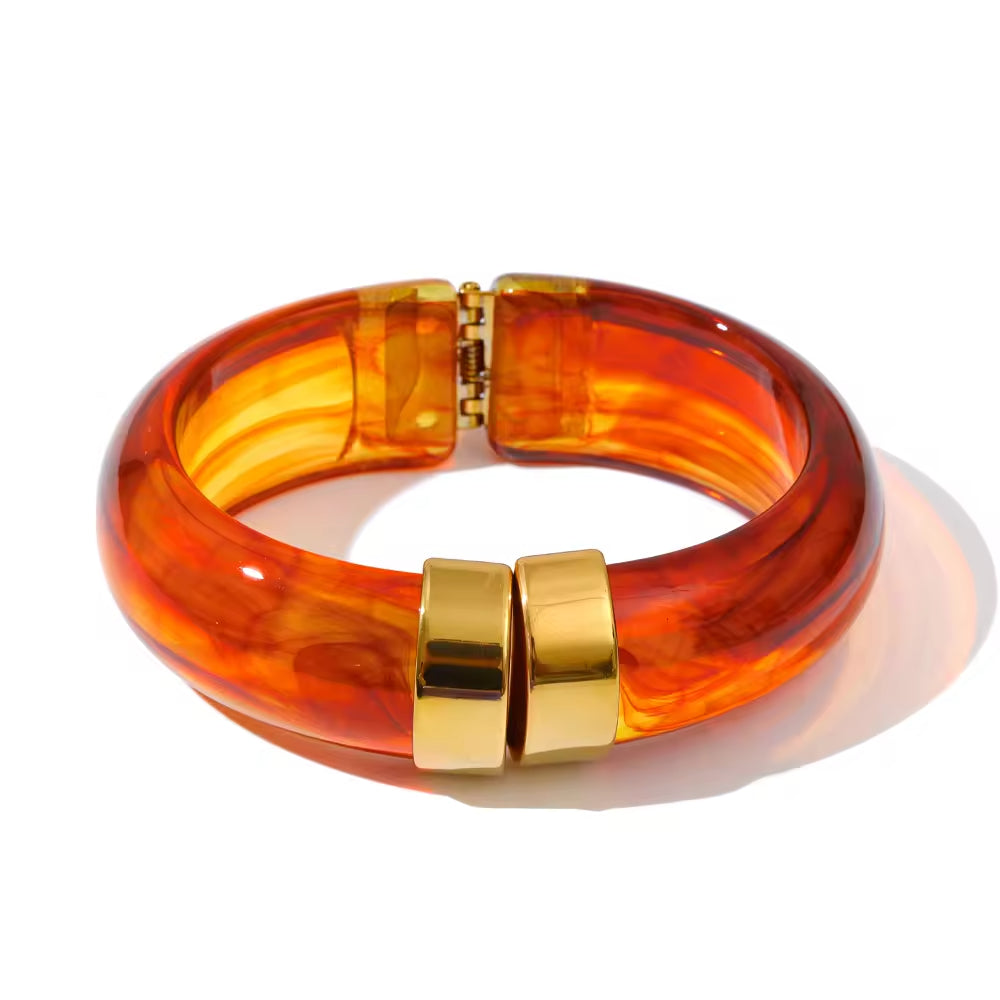 The Amber Horizon Hinged Bangle