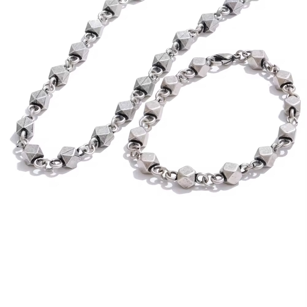 Iron-Forge Studded Link Chain Necklace