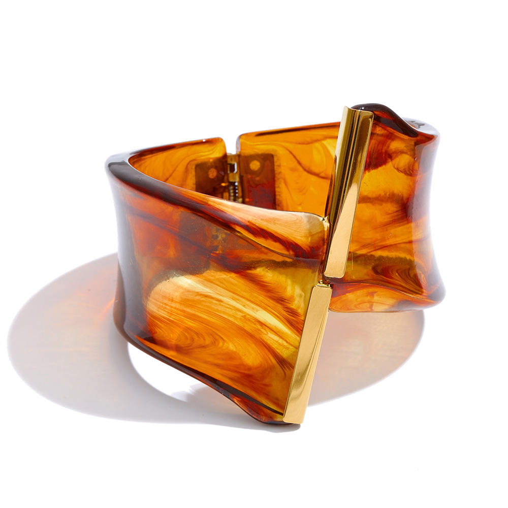 The Solstice Flared Amber Cuff