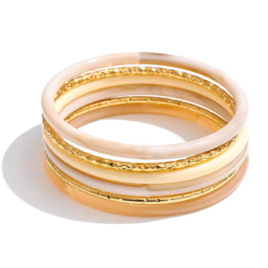 The Alabaster & Gilded Hammered Stack