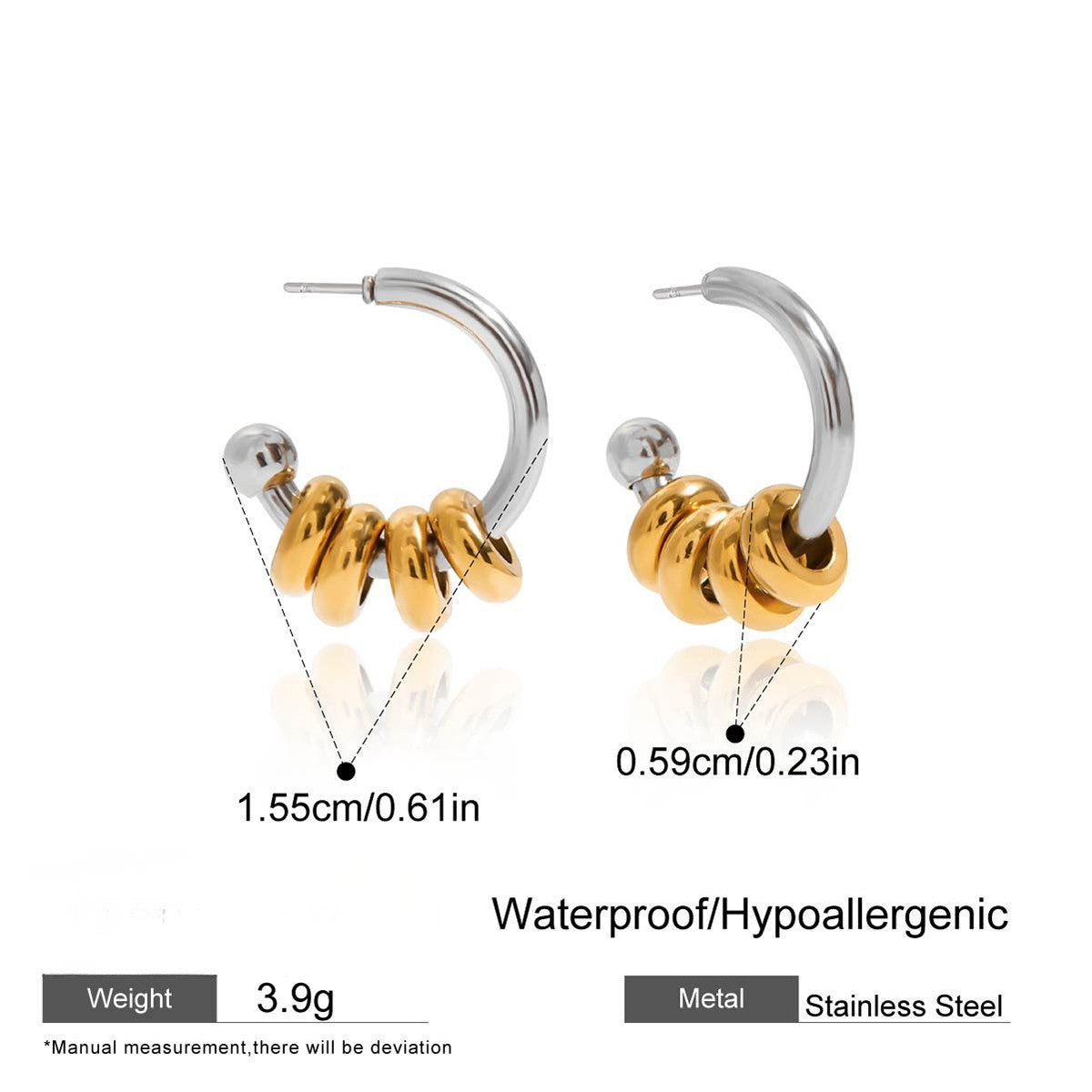 Two‑Tone Bead Earrings