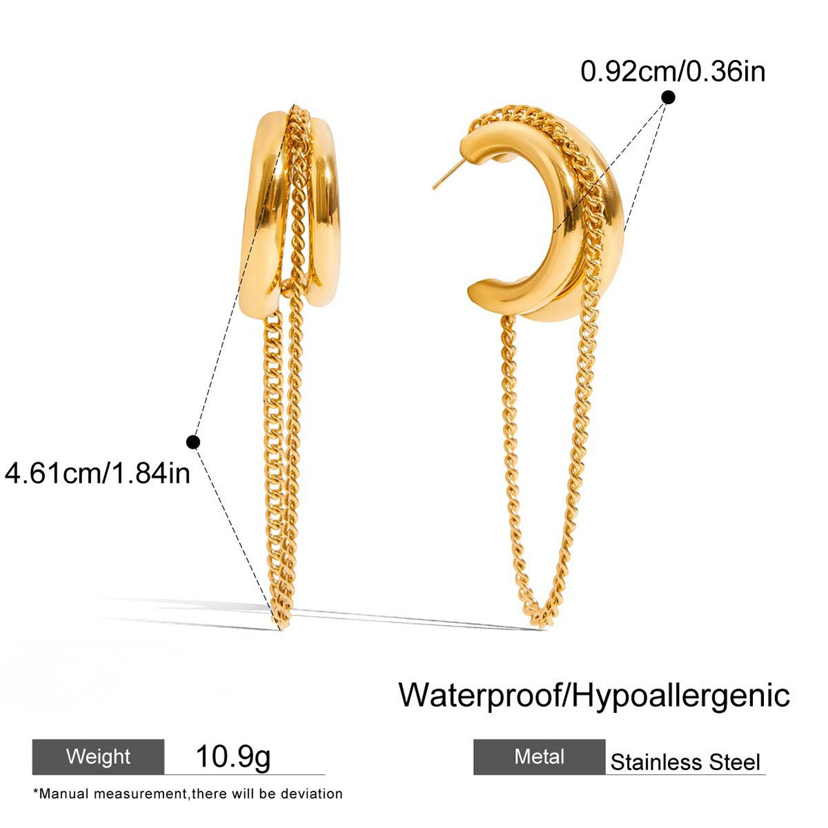 Gold Chain Drop Earrings