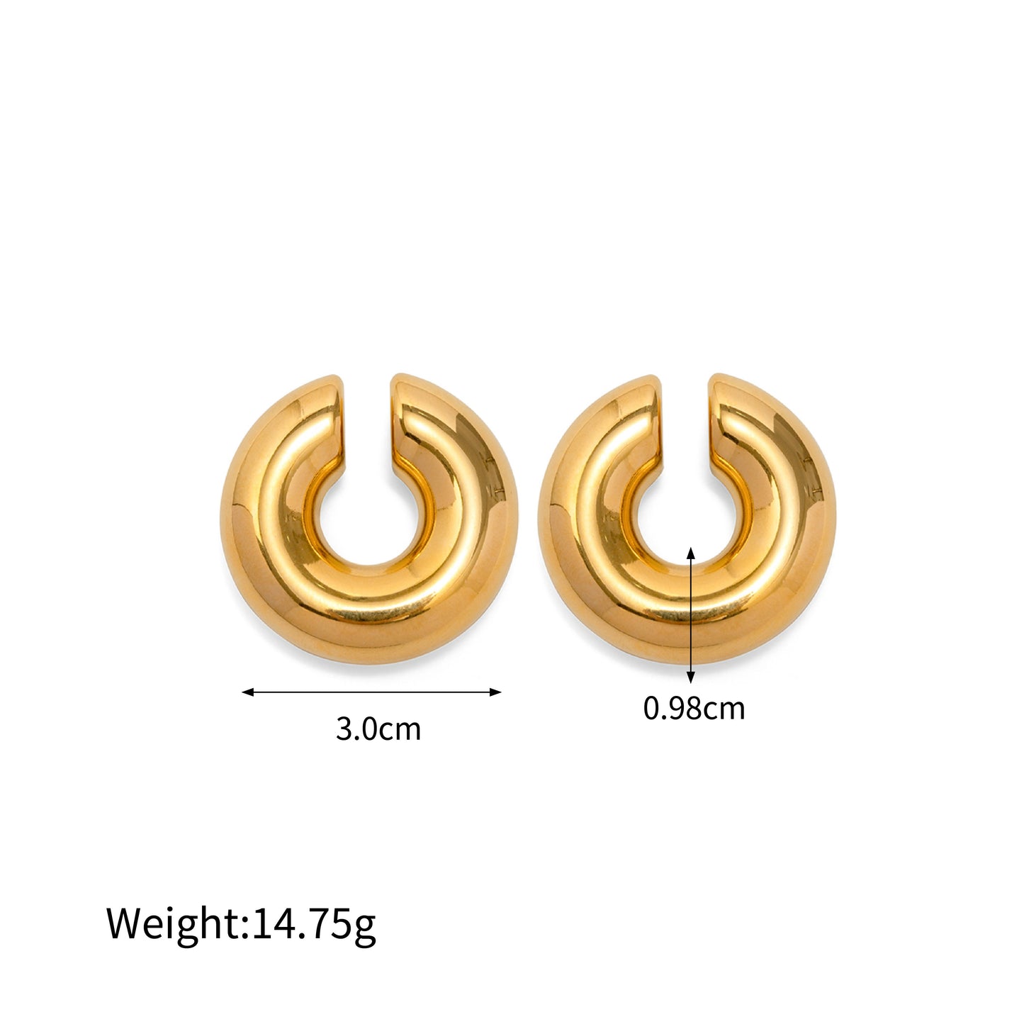 Dome Huggie Earrings – Gold Tone