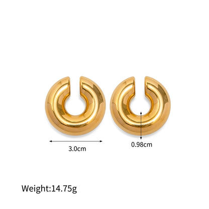 Dome Huggie Earrings – Gold Tone