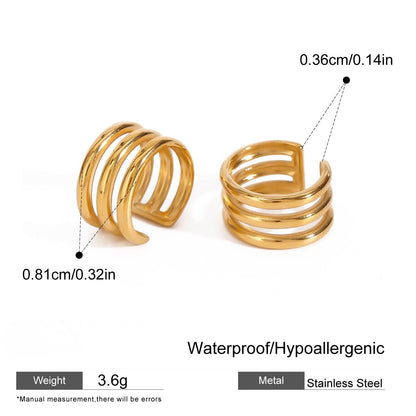 Triple Layer Gold Ear Cuff (No Piercing)
