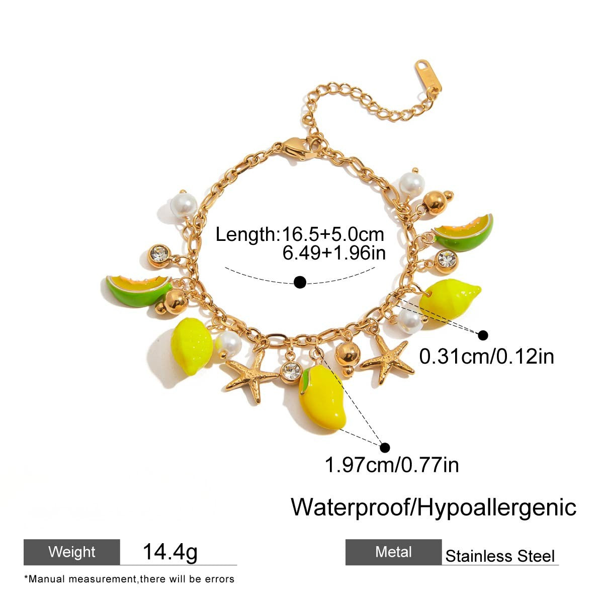 Citrus Beach Charm Bracelet