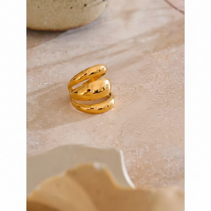Triple-Tier Teardrop Statement Ring